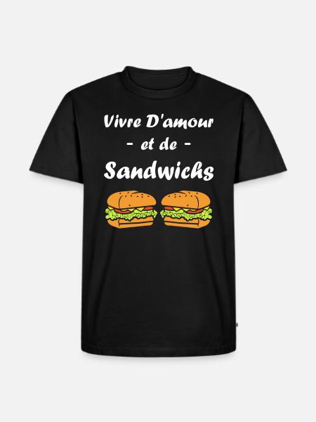 Humour sandwich - T-shirt Premium bio Homme - noir