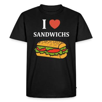 Humour sandwich - T-shirt Premium bio Homme - noir - Devant - Nico (187cm)