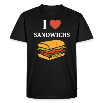 Humour sandwich - T-shirt Premium bio Homme - noir - Devant - Nico (187cm)