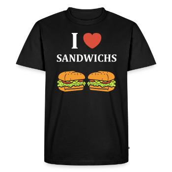 Humour sandwich - T-shirt Premium bio Homme - noir - Devant - Nico (187cm)