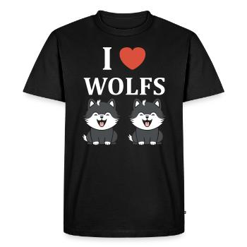 Humour animal petit loup - T-shirt Premium bio Homme - noir - Devant - Nico (187cm)