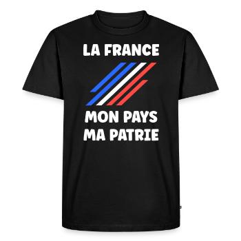 patriote la france mon pays ma patrie - T-shirt Premium bio Homme - noir - Devant - Nico (187cm)