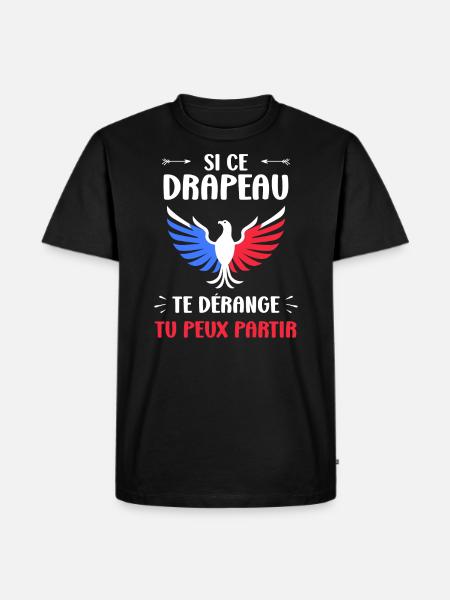 drapeau france patriote - T-shirt Premium bio Homme - noir