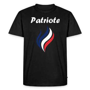 Emblème france patriote - T-shirt Premium bio Homme - noir - Devant - Nico (187cm)