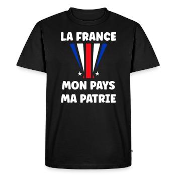patriote la france mon pays ma patrie - T-shirt Premium bio Homme - noir - Devant - Nico (187cm)