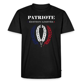 patriote édition limitée - T-shirt Premium bio Homme - noir - Devant - Nico (187cm)