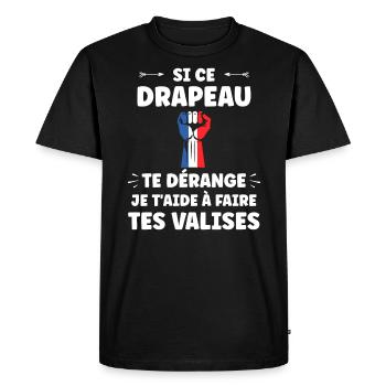 drapeau francais patriote - T-shirt Premium bio Homme - noir - Devant - Nico (187cm)