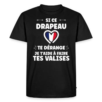 patriote drapeau france - T-shirt Premium bio Homme - noir - Devant - Nico (187cm)