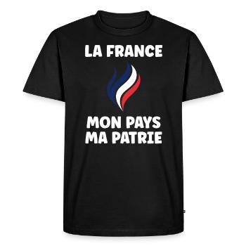 patriote la france mon pays ma patrie - T-shirt Premium bio Homme - noir - Devant - Nico (187cm)