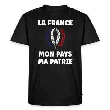 patriote la france mon mapys ma patrie - T-shirt Premium bio Homme - noir - Devant - Nico (187cm)
