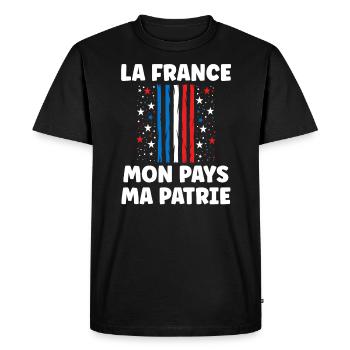 patriote la france mon mapys ma patrie - T-shirt Premium bio Homme - noir - Devant - Nico (187cm)