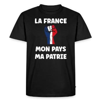 patriote la france mon pays ma patrie - T-shirt Premium bio Homme - noir - Devant - Nico (187cm)