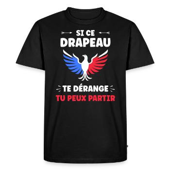 patriote drapeau france - T-shirt Premium bio Homme - noir - Devant - Nico (187cm)