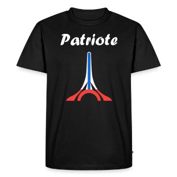 Emblème france patriote - T-shirt Premium bio Homme - noir - Devant - Nico (187cm)