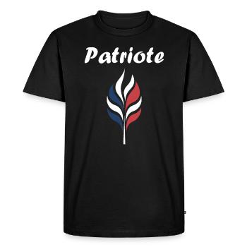 Emblème france patriote - T-shirt Premium bio Homme - noir - Devant - Nico (187cm)