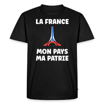 patriote la france mon pays ma patrie - T-shirt Premium bio Homme - noir - Devant - Nico (187cm)