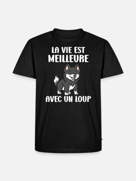 Humour loup - T-shirt Premium bio Homme - noir