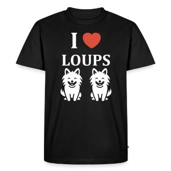 Humour loup - T-shirt Premium bio Homme - noir - Devant - Nico (187cm)