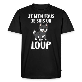 Humour loup - T-shirt Premium bio Homme - noir - Devant - Nico (187cm)
