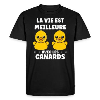 humour canard - T-shirt Premium bio Homme - noir - Devant - Nico (187cm)