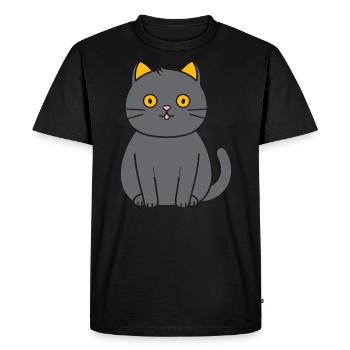 Chartreux petit chat - T-shirt Premium bio Homme - noir - Devant - Nico (187cm)