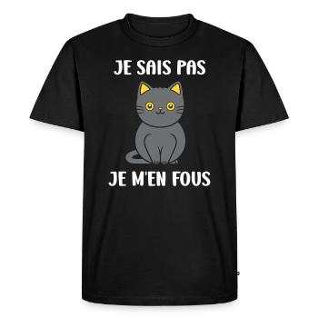 Humour chat chartreux - T-shirt Premium bio Homme - noir - Devant - Nico (187cm)