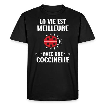 amour Coccinelle - T-shirt Premium bio Homme - noir - Devant - Nico (187cm)