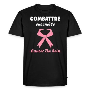Sensibilisation cancer du sein - T-shirt Premium bio Homme - noir - Devant - Nico (187cm)