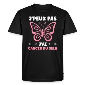 Sensibilisation cancer du sein - T-shirt Premium bio Homme - noir - Devant - Nico (187cm)