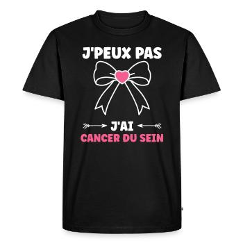 Sensibilisation cancer du sein - T-shirt Premium bio Homme - noir - Devant - Nico (187cm)