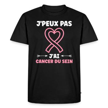 Sensibilisation cancer du sein - T-shirt Premium bio Homme - noir - Devant - Nico (187cm)