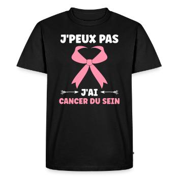 Sensibilisation cancer du sein - T-shirt Premium bio Homme - noir - Devant - Nico (187cm)