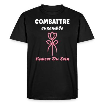 Sensibilisation cancer du sein - T-shirt Premium bio Homme - noir - Devant - Nico (187cm)