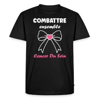 Sensibilisation cancer du sein - T-shirt Premium bio Homme - noir - Devant - Nico (187cm)