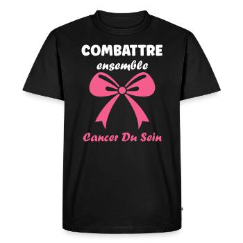 Sensibilisation cancer du sein - T-shirt Premium bio Homme - noir - Devant - Nico (187cm)