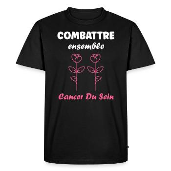 Sensibilisation cancer du sein - T-shirt Premium bio Homme - noir - Devant - Nico (187cm)