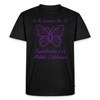 Sensibilisation à la maladie d’Alzheimer - T-shirt Premium bio Homme - noir - Devant - Nico (187cm)