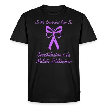 Sensibilisation à la maladie d’Alzheimer - T-shirt Premium bio Homme - noir - Devant - Nico (187cm)