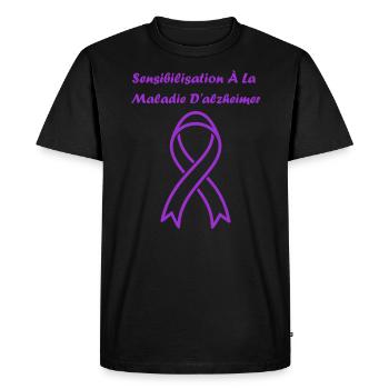Sensibilisation à la maladie d’Alzheimer - T-shirt Premium bio Homme - noir - Devant - Nico (187cm)