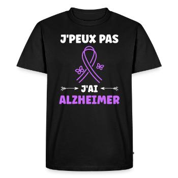 Sensibilisation à la maladie d’Alzheimer - T-shirt Premium bio Homme - noir - Devant - Nico (187cm)