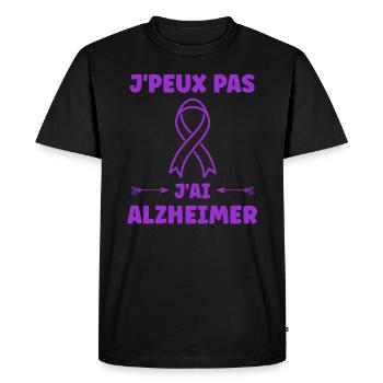 Sensibilisation à la maladie d’Alzheimer - T-shirt Premium bio Homme - noir - Devant - Nico (187cm)