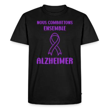 Sensibilisation à la maladie d’Alzheimer - T-shirt Premium bio Homme - noir - Devant - Nico (187cm)