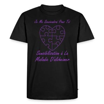 Sensibilisation à la maladie d’Alzheimer - T-shirt Premium bio Homme - noir - Devant - Nico (187cm)