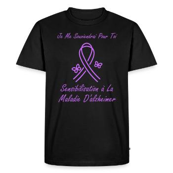Sensibilisation à la maladie d’Alzheimer - T-shirt Premium bio Homme - noir - Devant - Nico (187cm)