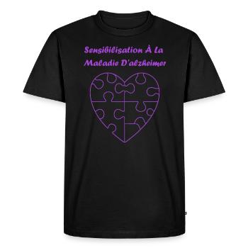Sensibilisation à la maladie d’Alzheimer - T-shirt Premium bio Homme - noir - Devant - Nico (187cm)