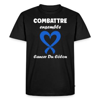 Sensibilisation au cancer du côlon - T-shirt Premium bio Homme - noir - Devant - Nico (187cm)