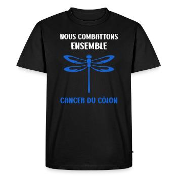Sensibilisation au cancer du côlon - T-shirt Premium bio Homme - noir - Devant - Nico (187cm)