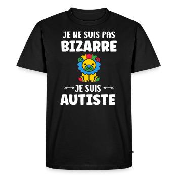 Je ne suis pas bizarre je suis autiste - T-shirt Premium bio Homme - noir - Devant - Nico (187cm)