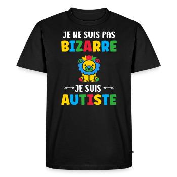 Je ne suis pas bizarre je suis autiste - T-shirt Premium bio Homme - noir - Devant - Nico (187cm)