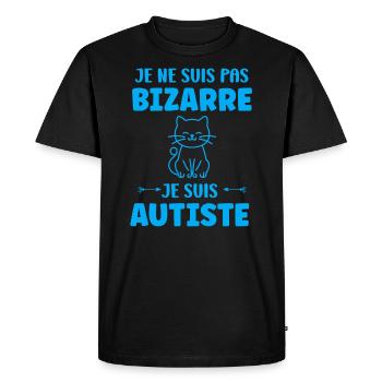 Je ne suis pas bizarre je suis autiste - T-shirt Premium bio Homme - noir - Devant - Nico (187cm)